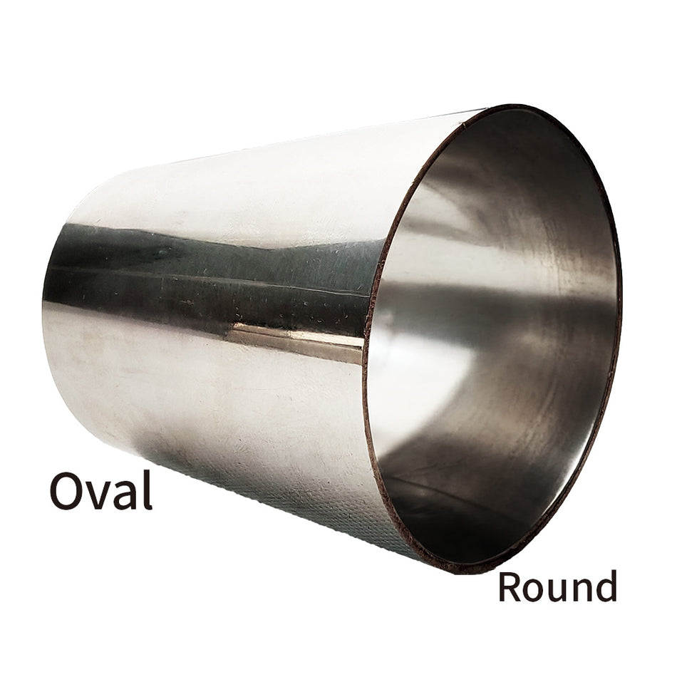 RCCT SS304 Oval to Round Exhaust Pipe Adapter – 3’’ / 3.5’’(2PCS)