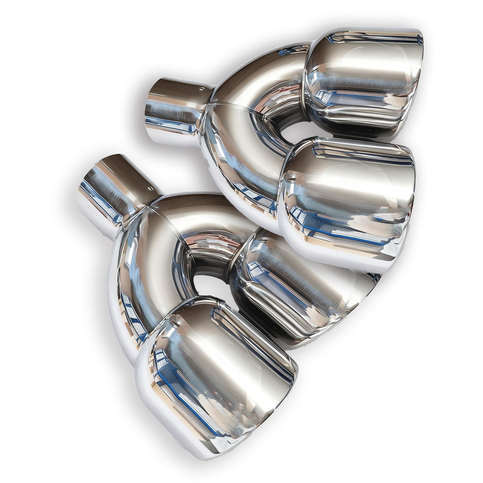 RCCT Dual Even Length Outlet Exhaust Tip 2PCS– Universal fit Double Wall