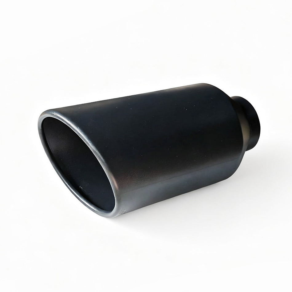 RCCT 4'' Disel Black Paint Tip Cut Angle Rolled Edge/1PC Single Wall