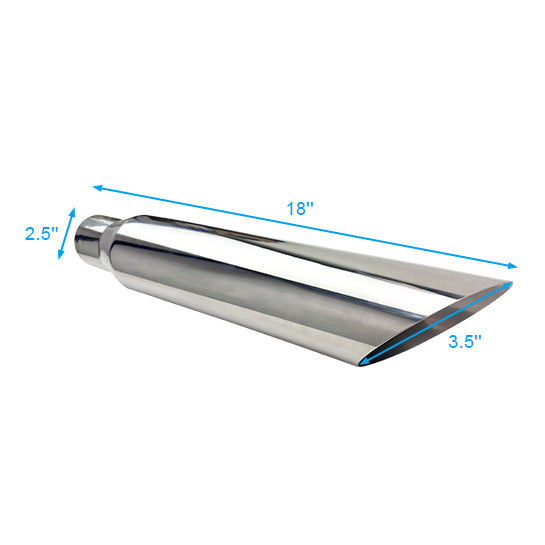 RCCT Exhaust Tip Single Wall With 18In length/ 2PCS