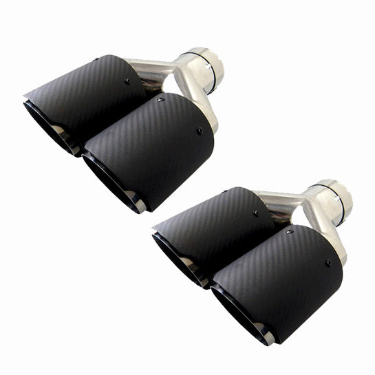 RCCT Dual Carbon Fiber Exhaust Tip 2PCS– Blue Burnt 4'' Outlet, Symmetrical Pair