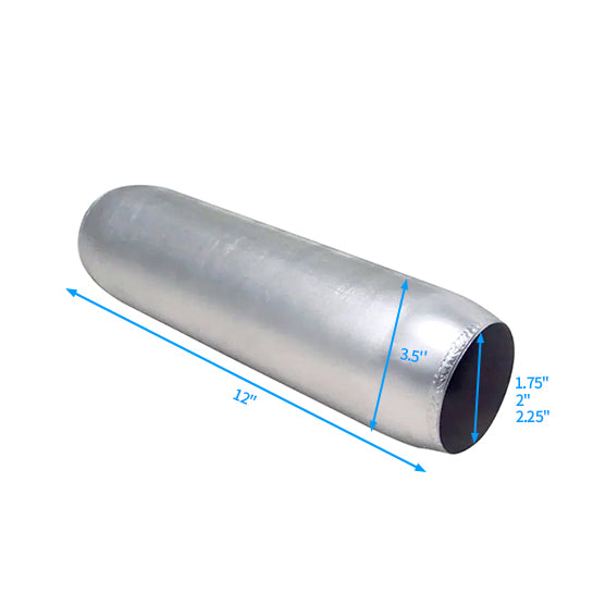 RCCT Aluminized Glass Pack 2PCS/ Universal Exhaust Resonator Fit for Muffler Shop