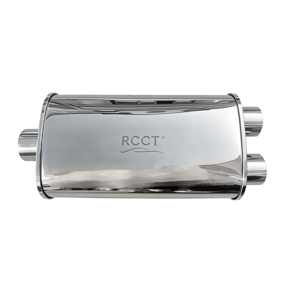 Stainless Steel Oval Muffler One Inlet & Dual Outlet