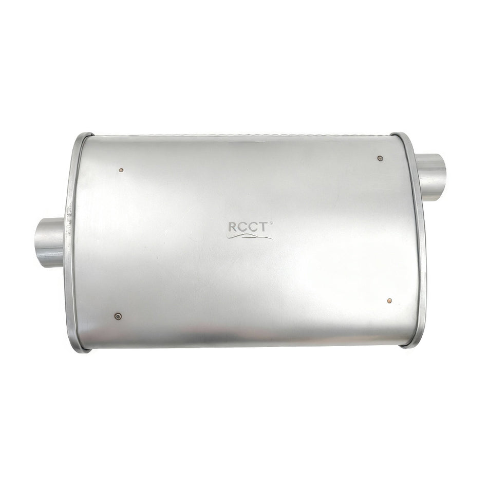 RCCT Aluminzied Quiet Normal Muffler 2PCS -Center Inlet & Offset Outlet