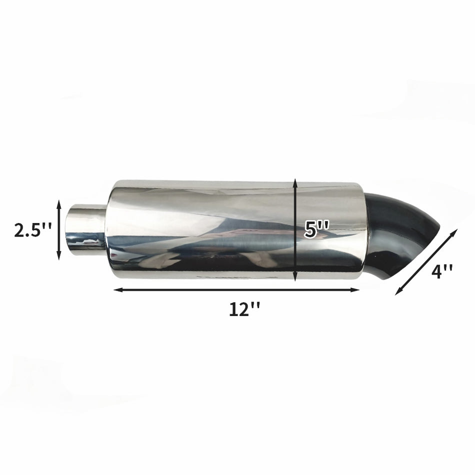 N1 Style Muffler – HKS-Inspired with 45° Angled Tip, 2.5" Inlet, Stainless Steel