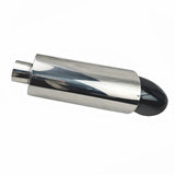RCCT 2.5In Exhaust Round Muffler -Inspired with 45° Angled Black Chrome Tip