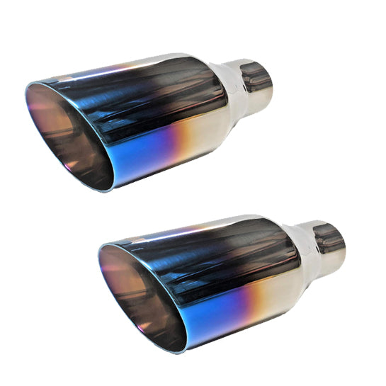 RCCT 2.5'' Inlet Double Wall Exhaust Tip 2PCS Universal Fit for all car