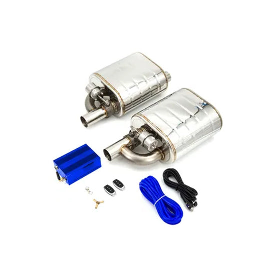 RCCT 1 SET(2PCS)Exhaust Muffler Valve Vacuum Actuated Kit Stainless Steel