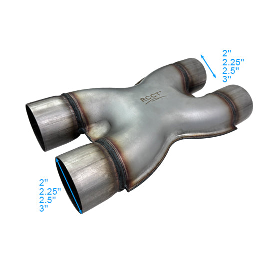 RCCT EXHAUST X PIPE 2PCS - Stainless Steel for High-Performance Systems